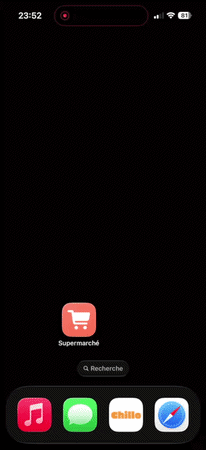 Animation du raccourci Chillo sur iPhone